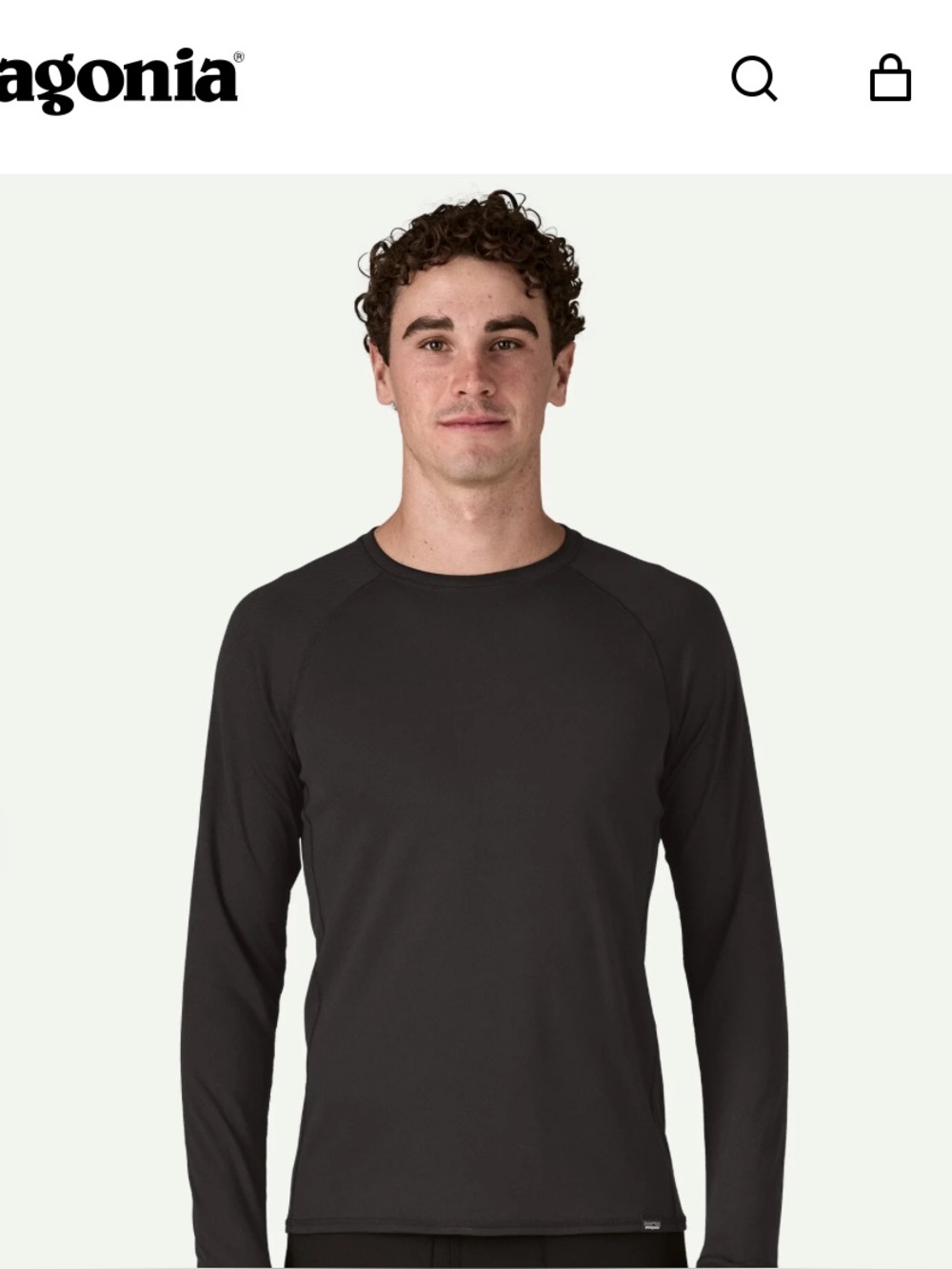 Patagonia Capilene Midweight base layer, black, size large